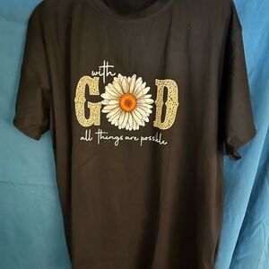 Black Graphic T-Shirt with Inspirational Print